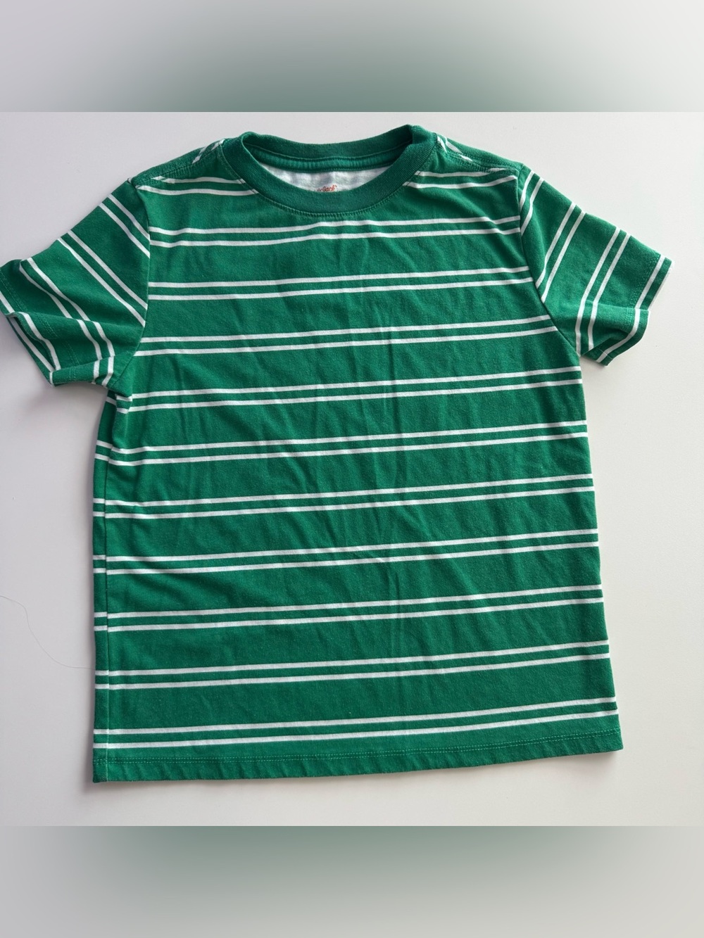 Cat & Jack Green and White Striped Short-Sleeve Tee